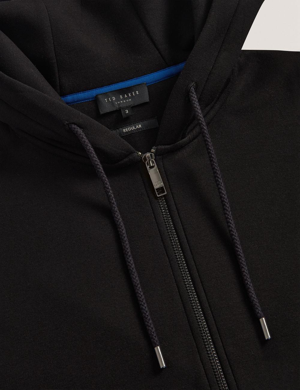 Ted Baker EPIO - Zip Through Neoprene Hoodie Herren Schwarz | YFUDS-0241