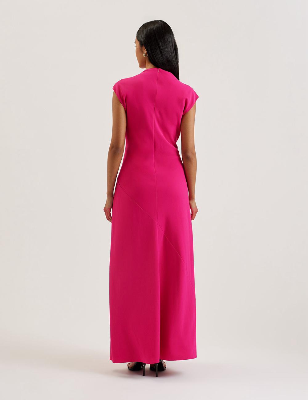 Ted Baker EREAS - Drape Neckline Cap Sleeve Maxikleid Damen Rosa | OVLFA-2387