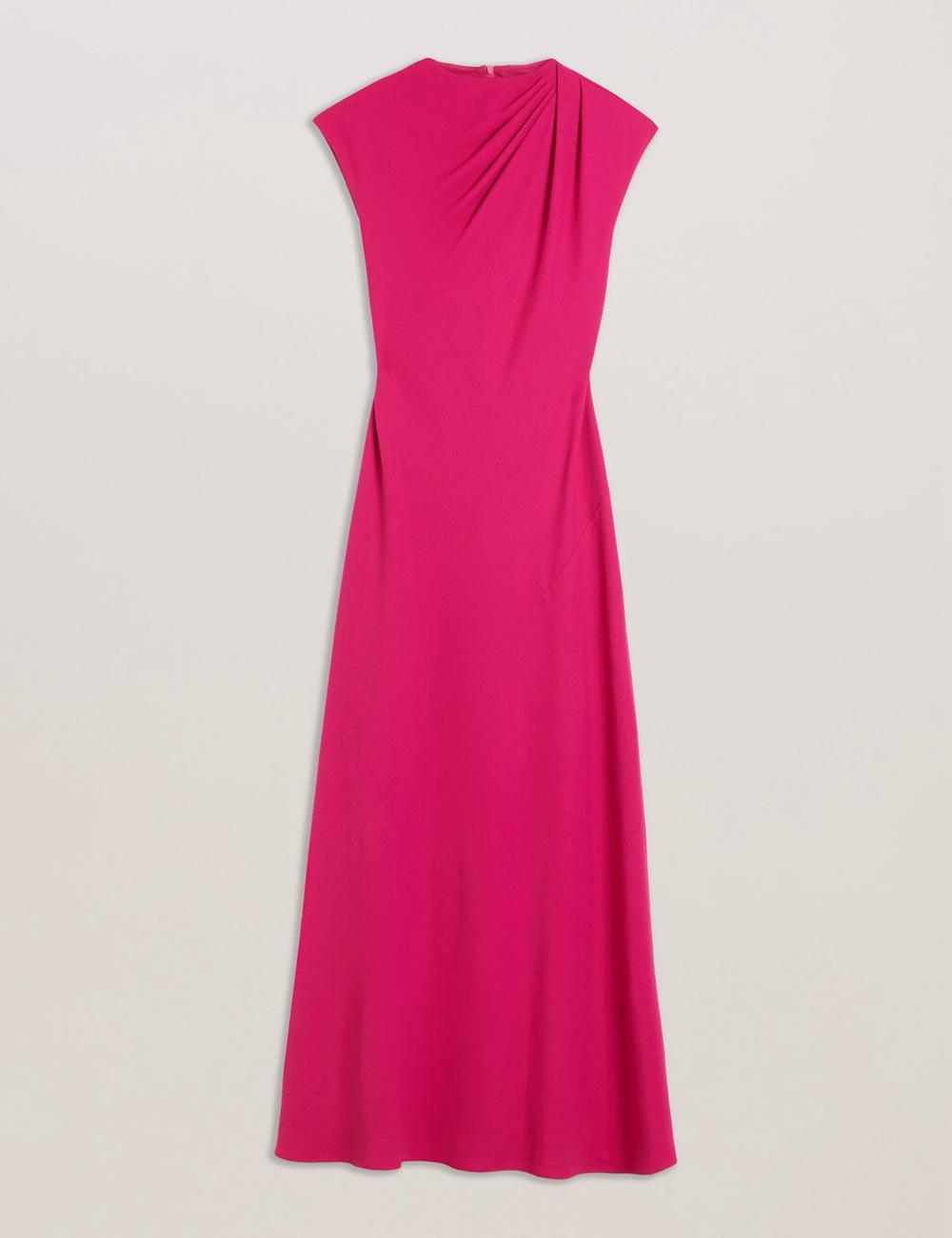 Ted Baker EREAS - Drape Neckline Cap Sleeve Maxikleid Damen Rosa | OVLFA-2387