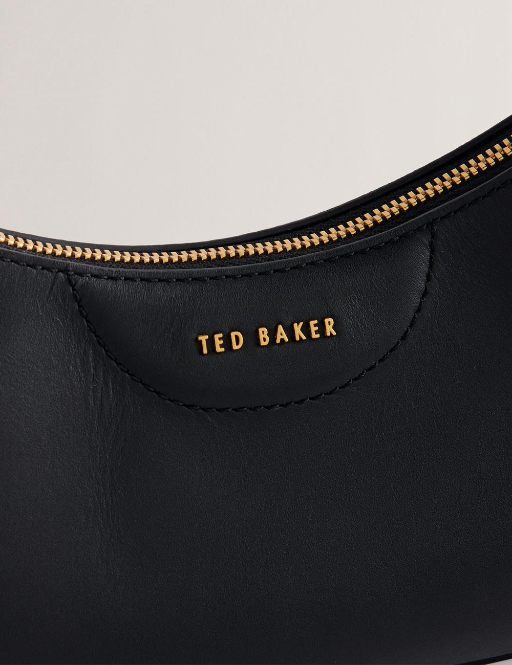 Ted Baker ESSIY - Leatheruette With Webbing Strap Schultertasche Damen Schwarz | LAZJS-2195