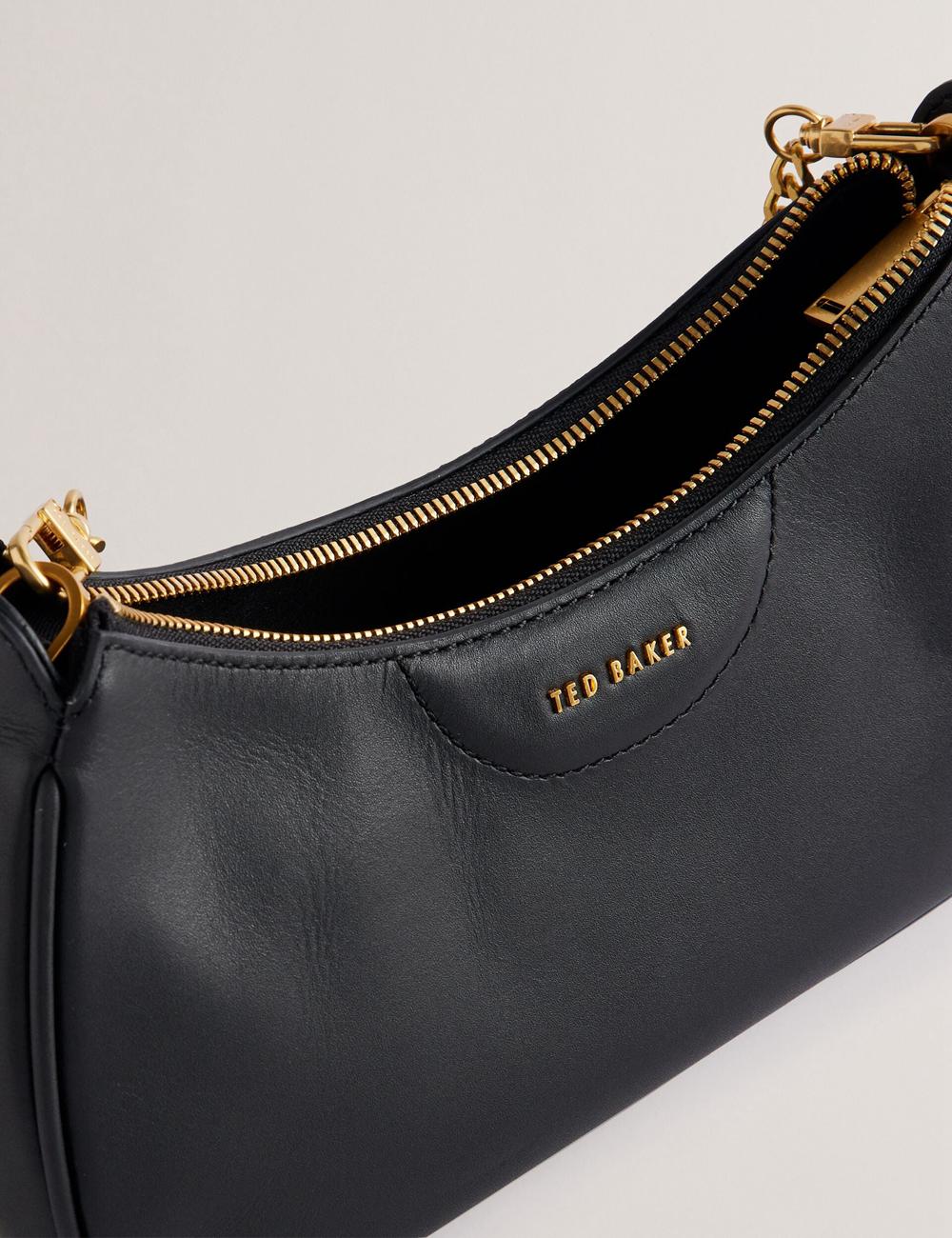 Ted Baker ESSIY - Leatheruette With Webbing Strap Schultertasche Damen Schwarz | LAZJS-2195