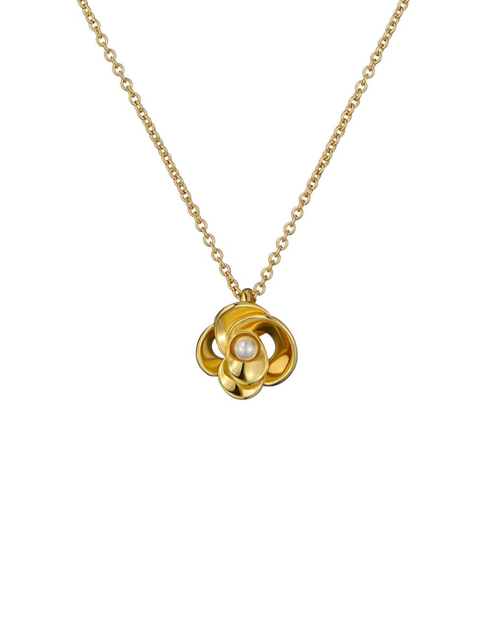 Ted Baker FLORA - Pearl Detail Flower Pendant Ketten Damen Gold | QIOYT-9308