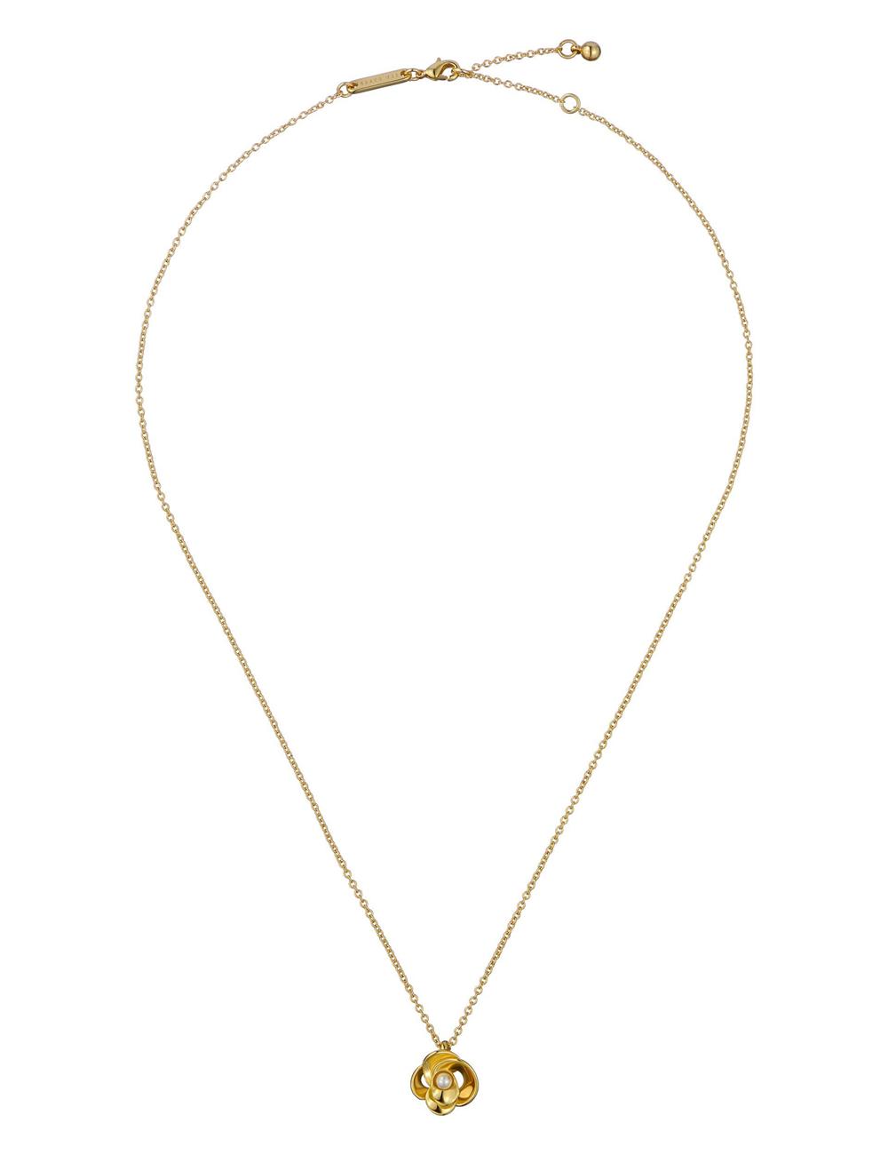 Ted Baker FLORA - Pearl Detail Flower Pendant Ketten Damen Gold | QIOYT-9308