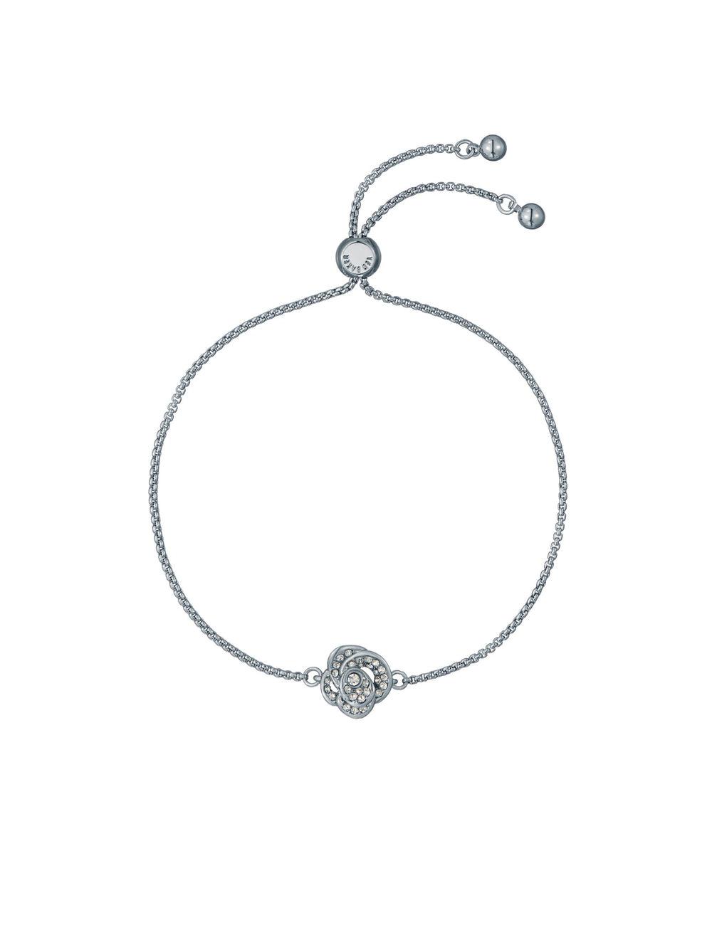 Ted Baker FLORINA - Crystal Flower Adjustable Slider Armbänder Damen Silber | EGFNY-9563