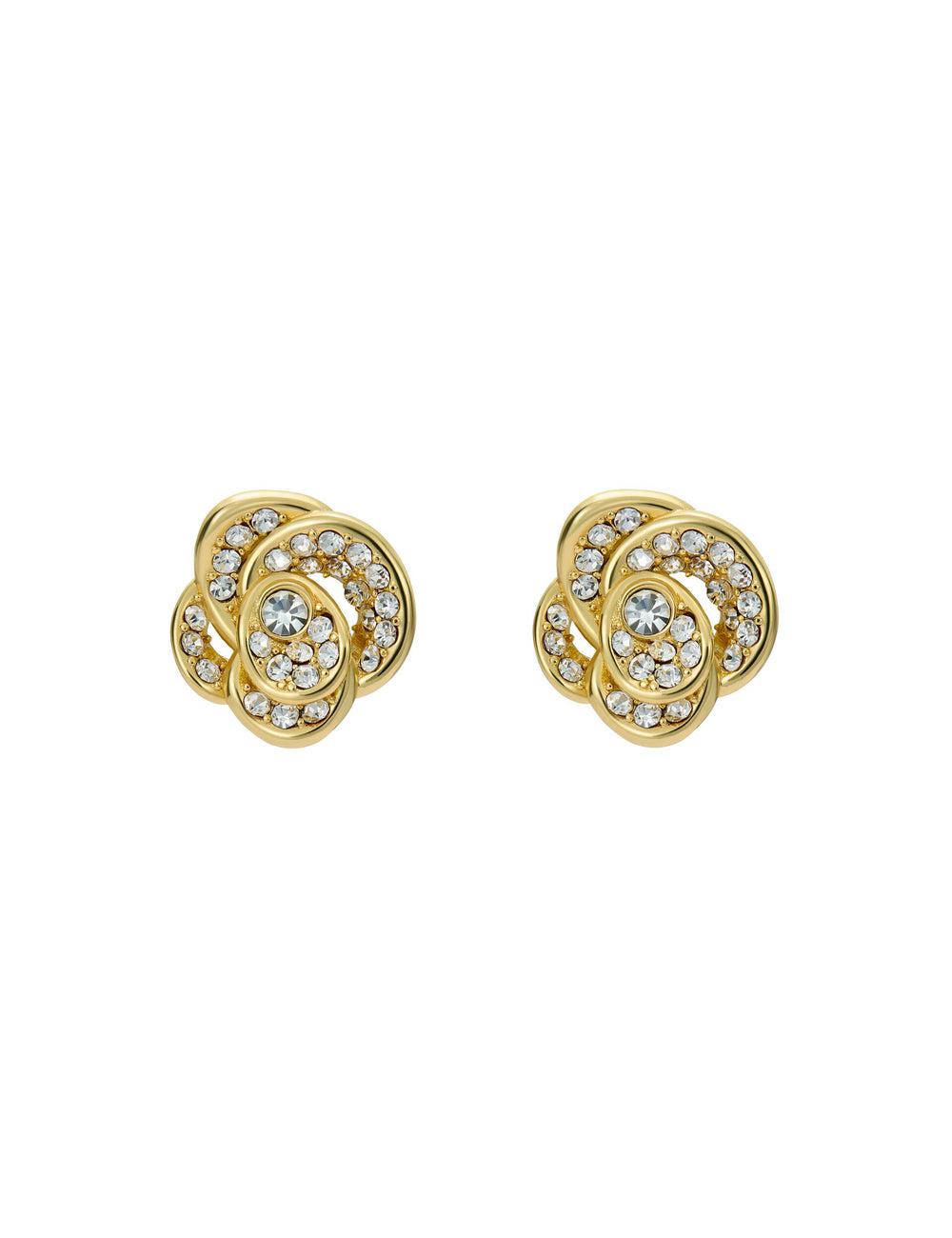 Ted Baker FLORINE - Crystal Flower Stud Ohrringe Damen Gold | VYDHU-9361