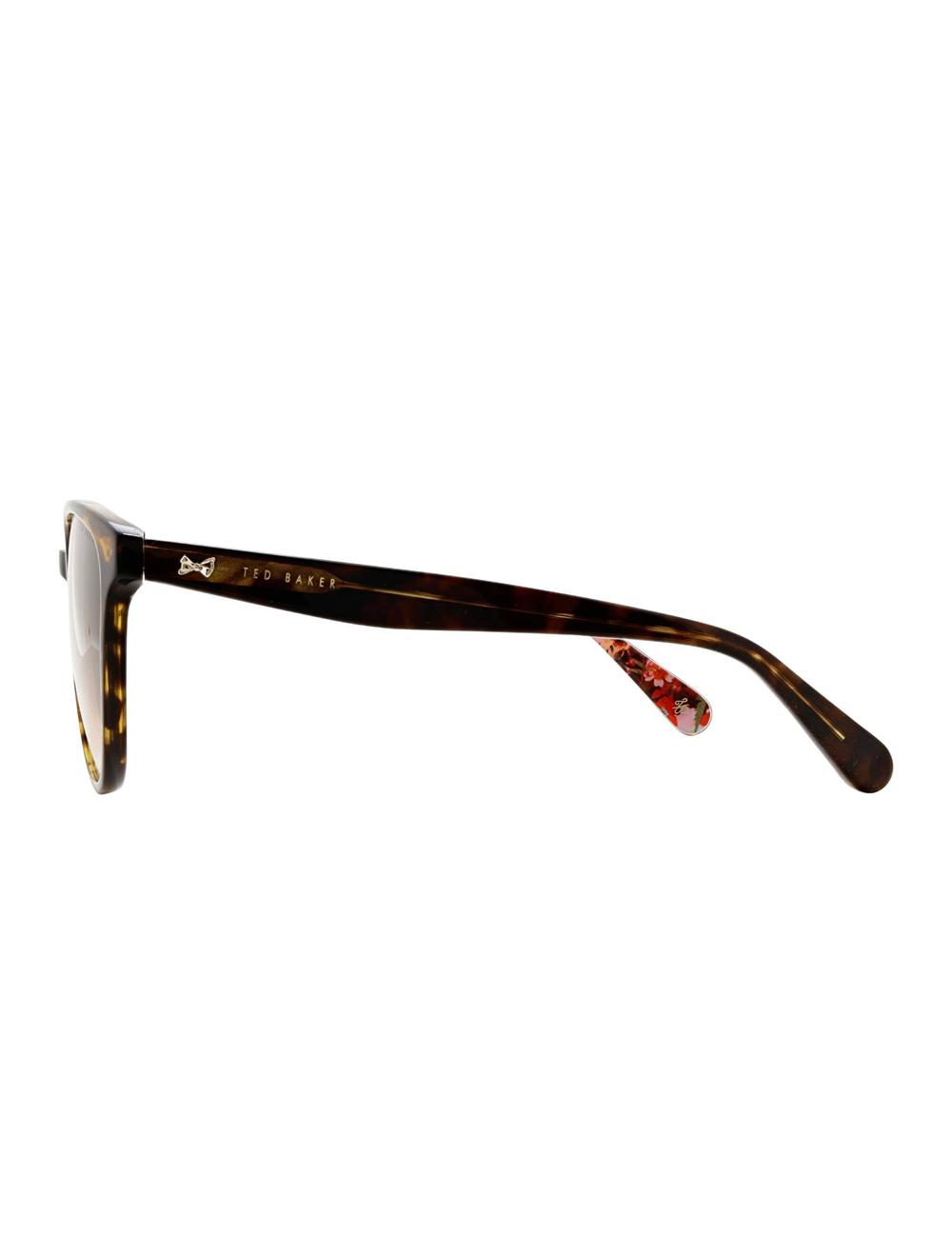 Ted Baker FLORI - Classic Round Print Detail Sonnenbrille Damen Braun | WDIBZ-2354