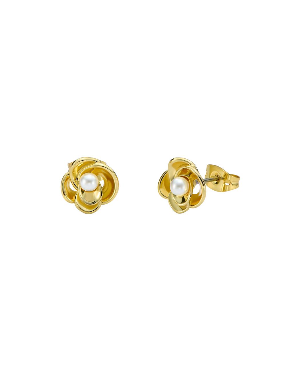Ted Baker FLO - Pearl Flower Stud Ohrringe Damen Gold | NOADS-6159