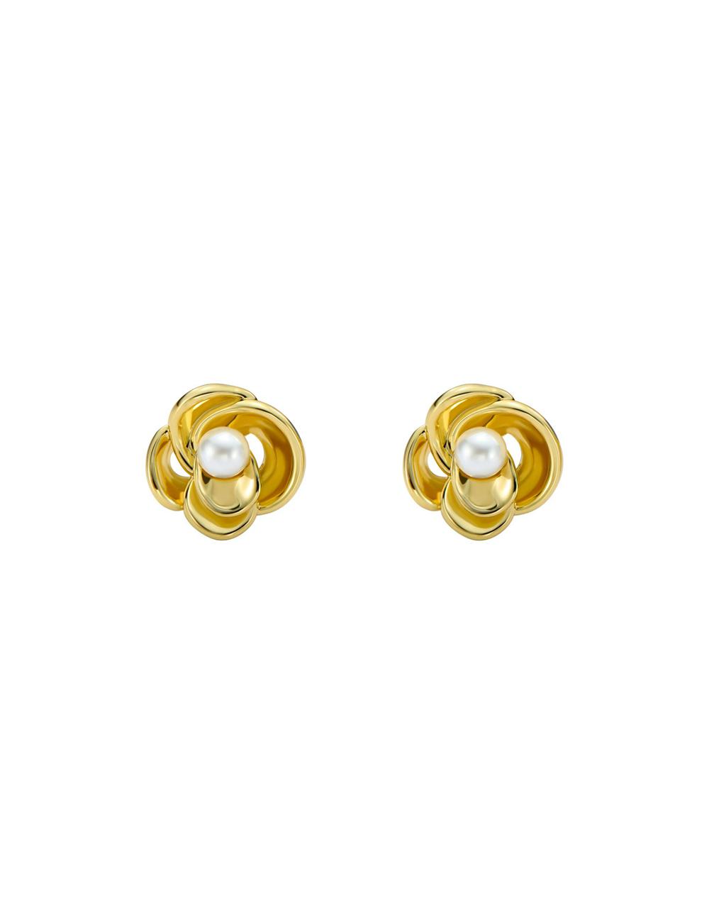 Ted Baker FLO - Pearl Flower Stud Ohrringe Damen Gold | NOADS-6159