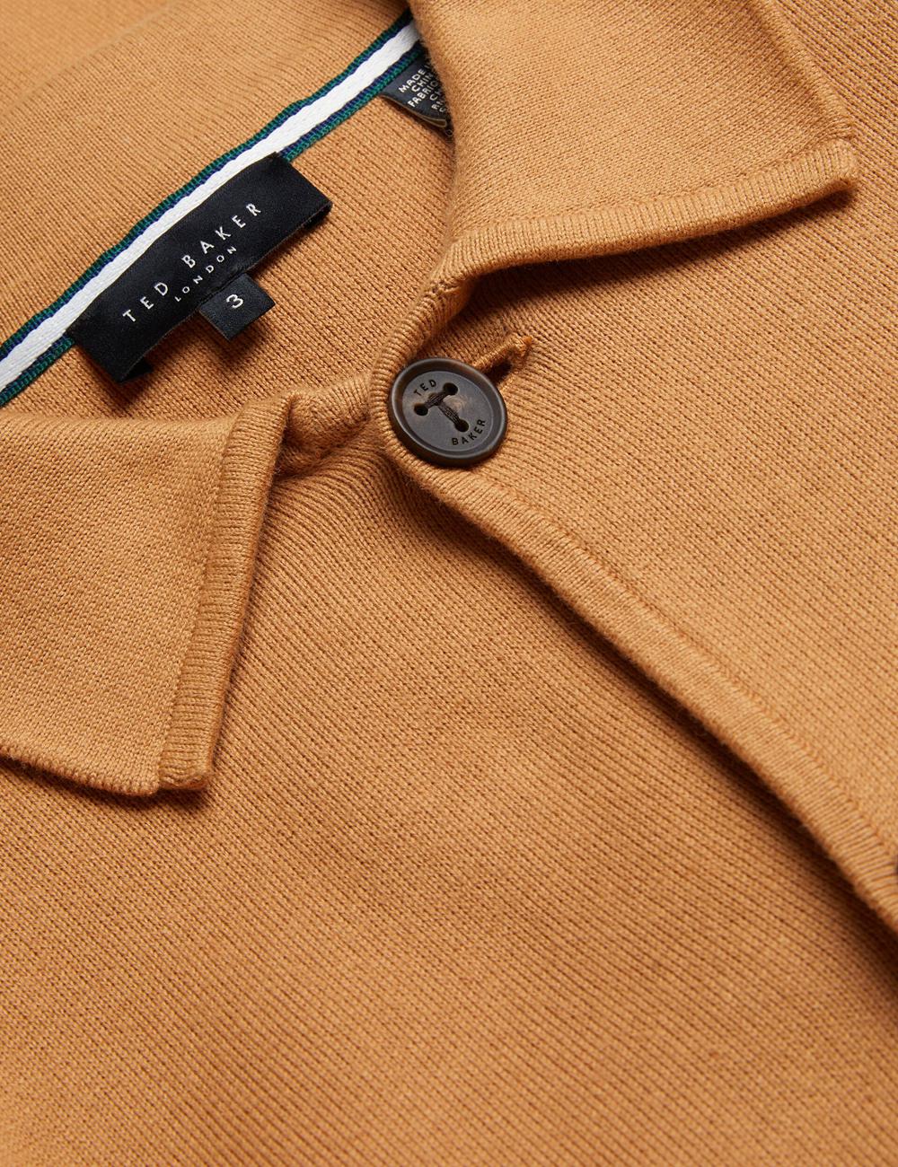 Ted Baker FREDER - Knitted Cotton Blend Überhemd Herren Braun | QILJP-1976