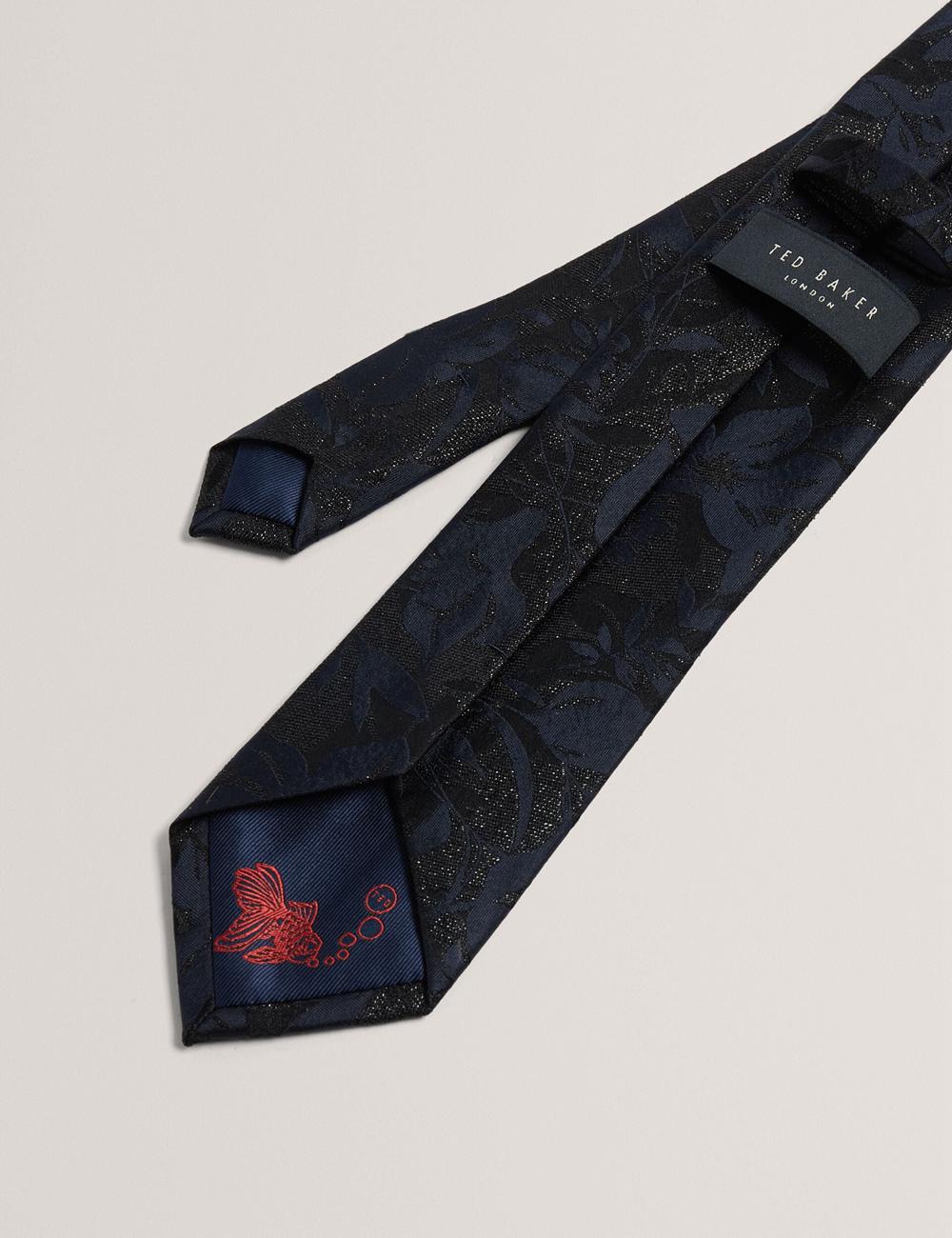 Ted Baker Floral Print Silk Krawatten Herren Navy | ETXDO-0851