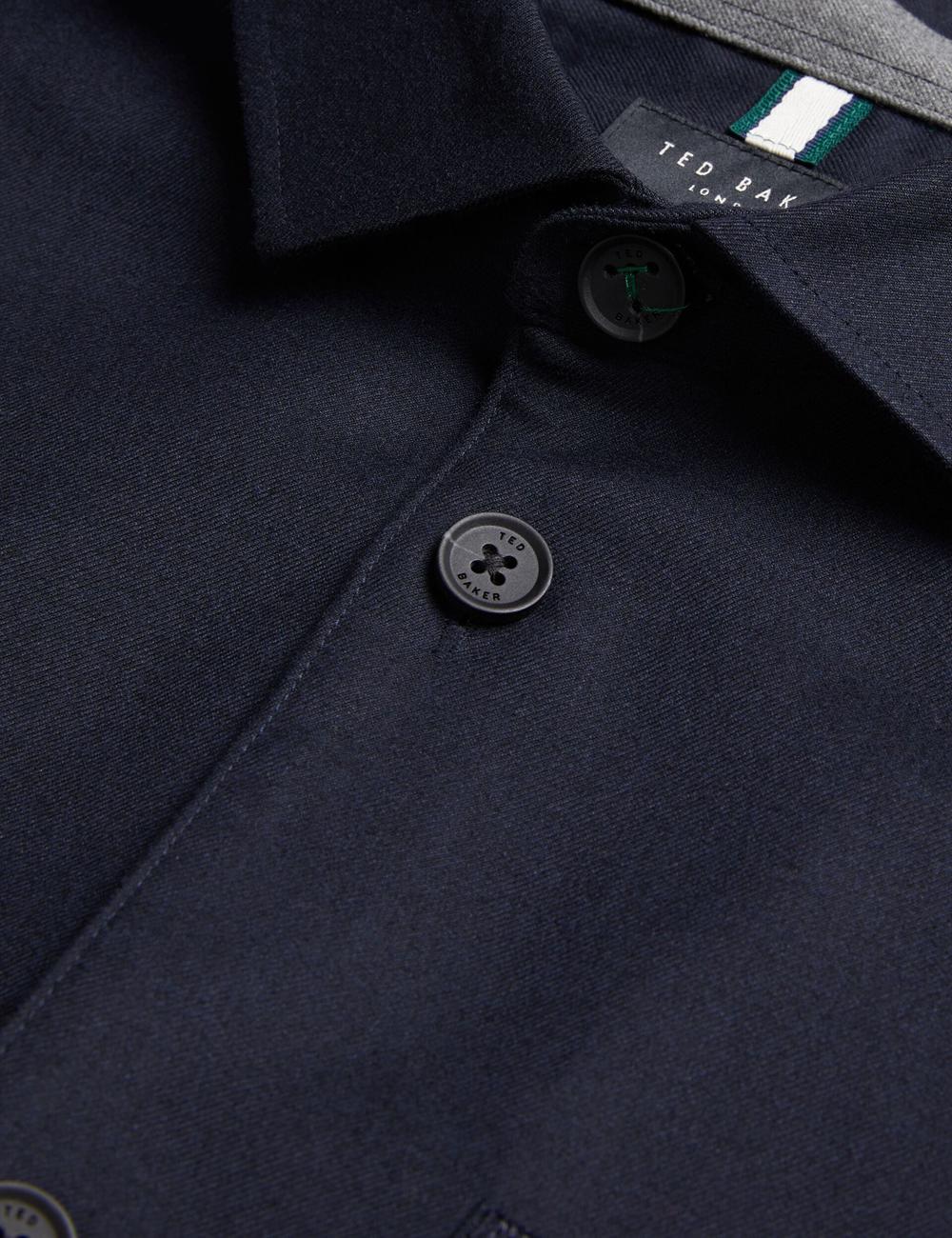 Ted Baker GAIUS - Wool Blend With Pocket Detail Hemd Herren Navy | XQIUR-2178