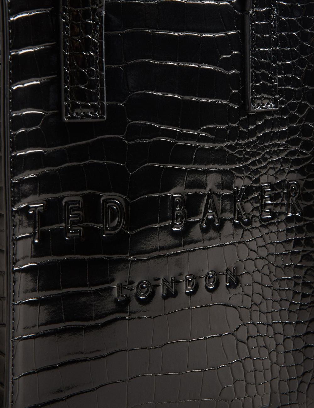 Ted Baker GATOCON - Mini Croc Effect Icon Tragetaschen Damen Schwarz | DPGXT-9654