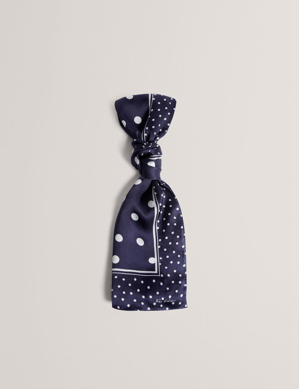 Ted Baker GILLS - Polka Dot Print Long Satin Silk Schals Damen Navy | SHUQV-8952