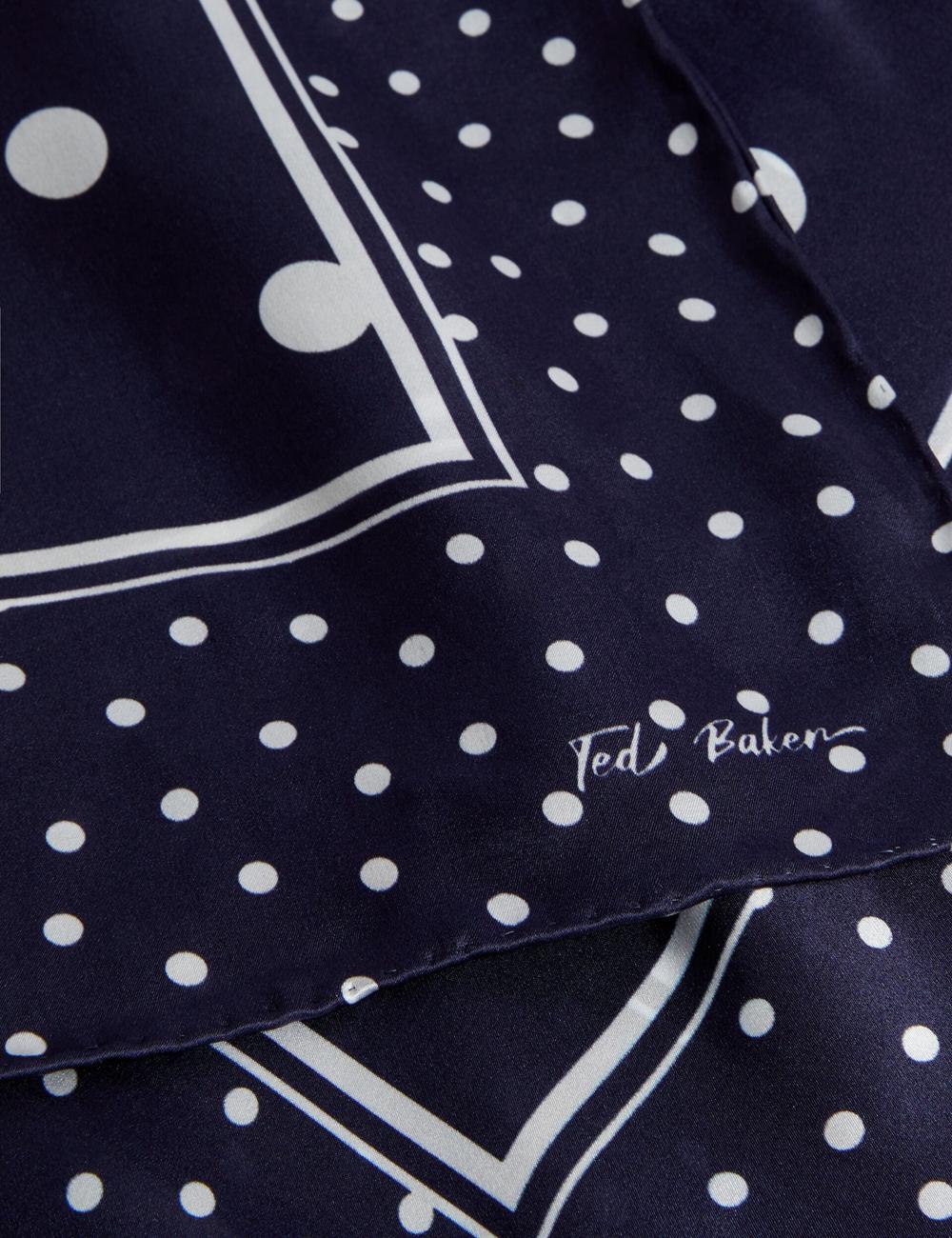 Ted Baker GILLS - Polka Dot Print Long Satin Silk Schals Damen Navy | SHUQV-8952