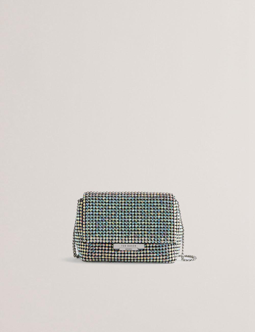 Ted Baker GLITERS - Crystal Embellished Mini Umhängetasche Damen Silber | SQVXJ-8346