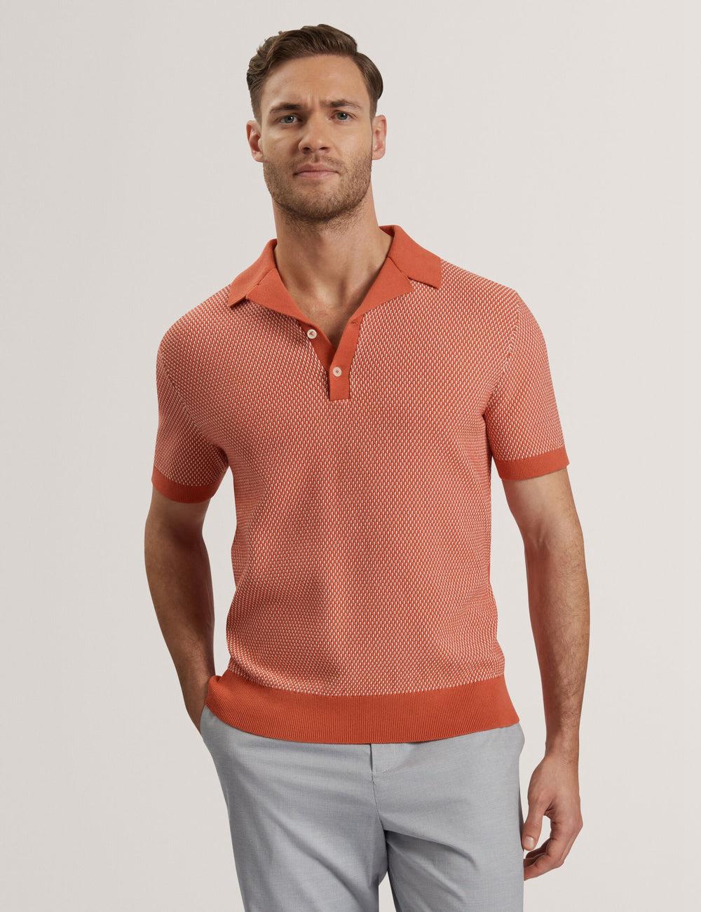 Ted Baker GREGRY - Short Sleeve Small Stitch Knitted Polo Shirts Herren Rot | DEWFP-7106