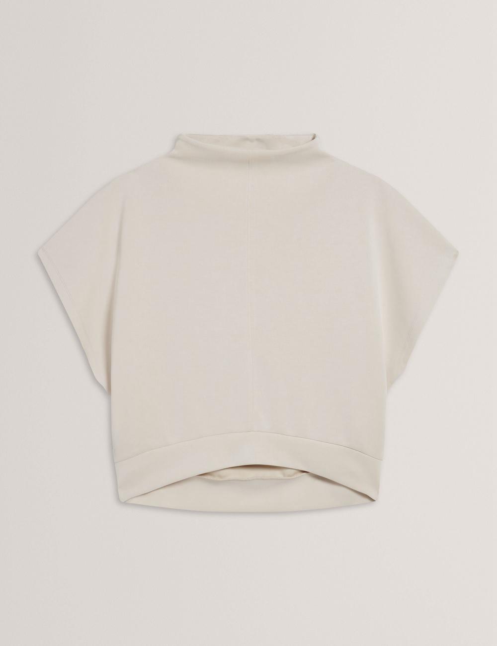 Ted Baker HALIYY - Funnel Neck Boxy Short Sleeve Sweatshirts Damen Ivory | ZSFAN-4850