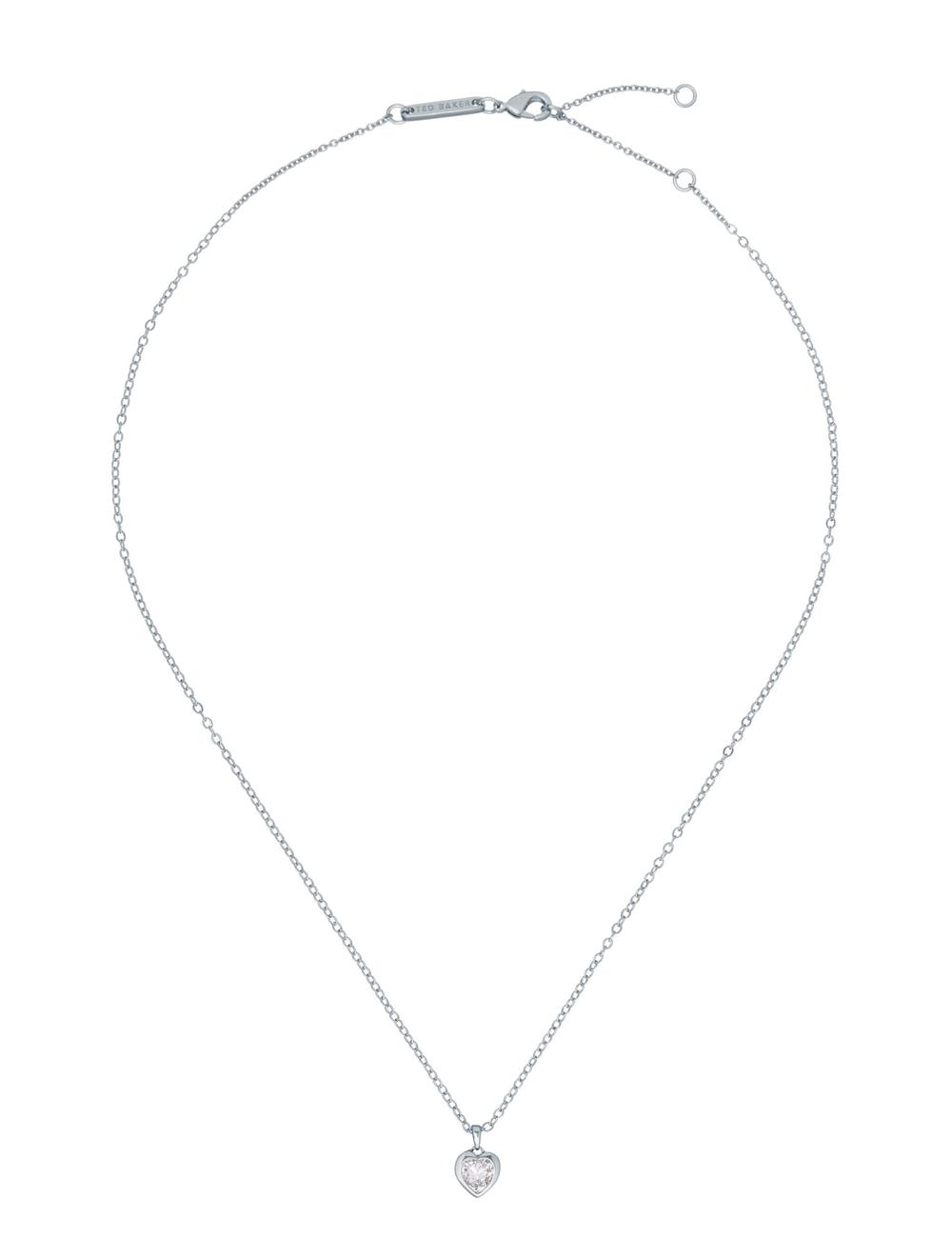 Ted Baker HANNELA - Solitaire Crystal Heart Pendant Ketten Damen Silber | TDXOP-0287