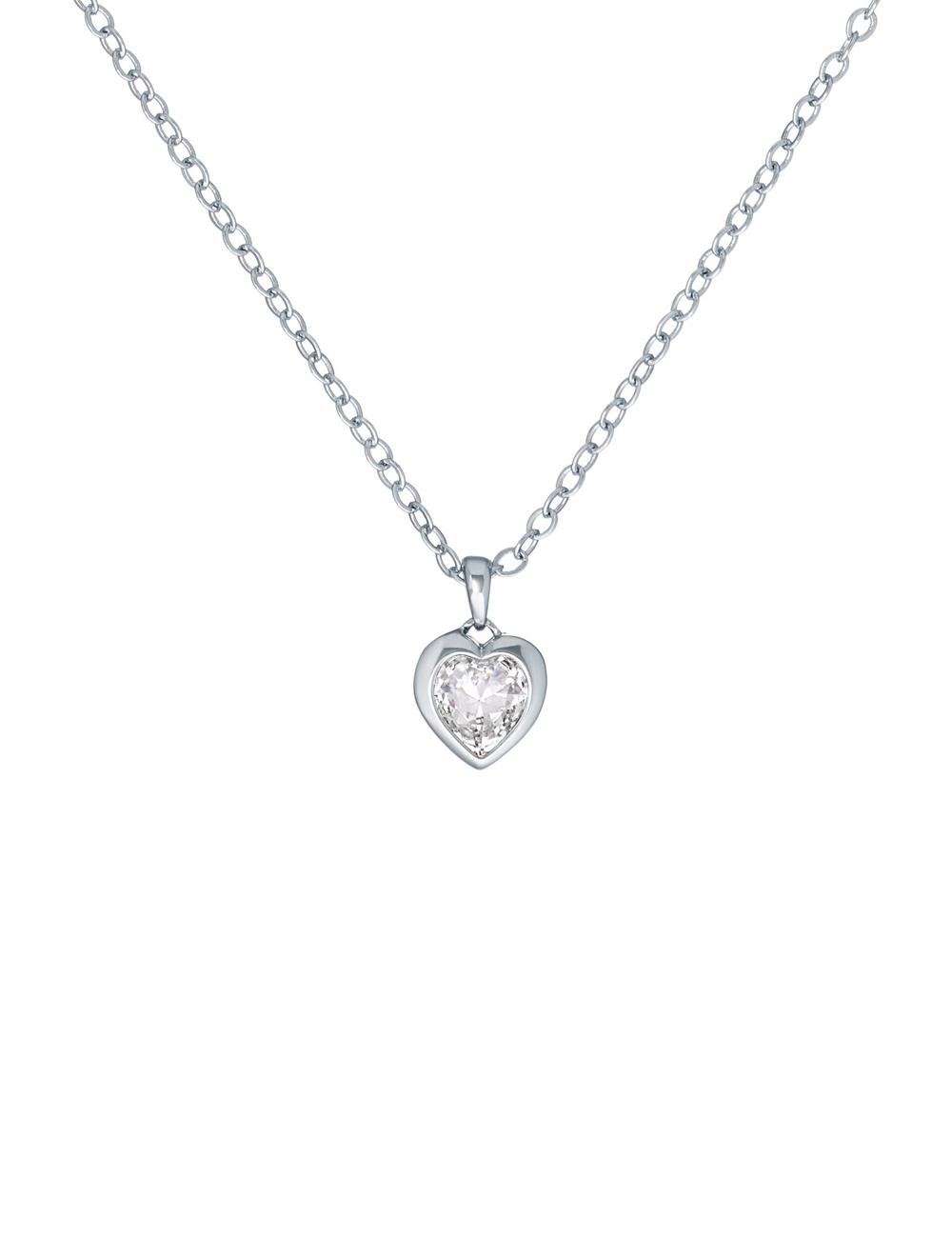 Ted Baker HANNELA - Solitaire Crystal Heart Pendant Ketten Damen Silber | TDXOP-0287