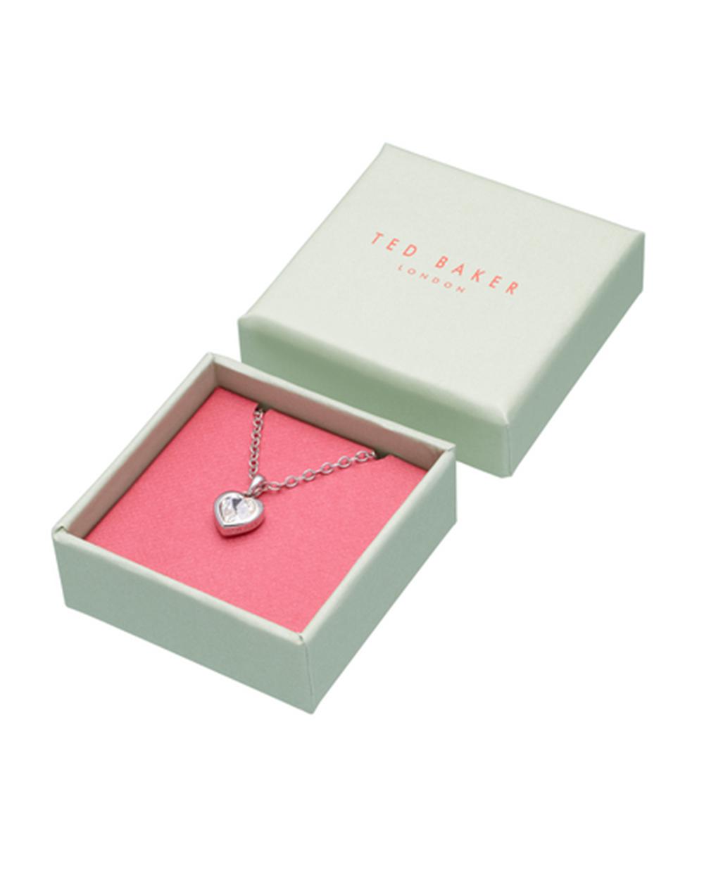 Ted Baker HANNELA - Solitaire Crystal Heart Pendant Ketten Damen Silber | TDXOP-0287