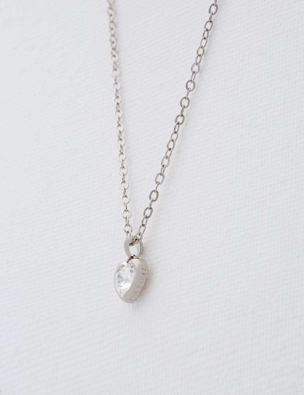 Ted Baker HANNELA - Solitaire Crystal Heart Pendant Ketten Damen Silber | TDXOP-0287