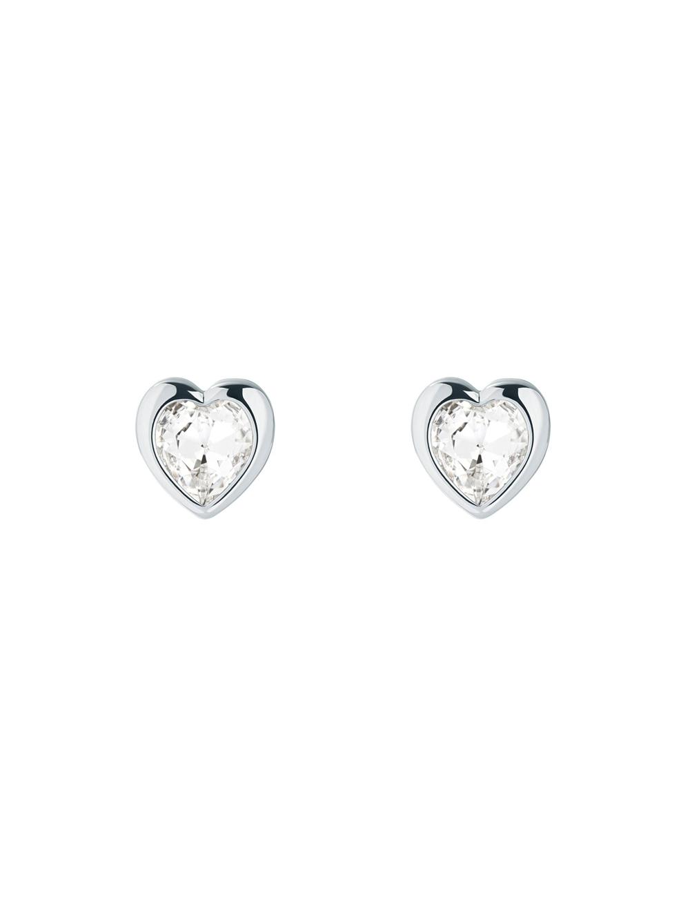 Ted Baker HAN - Solitaire Crystal Heart Stud Ohrringe Damen Silber | TFJLG-1472