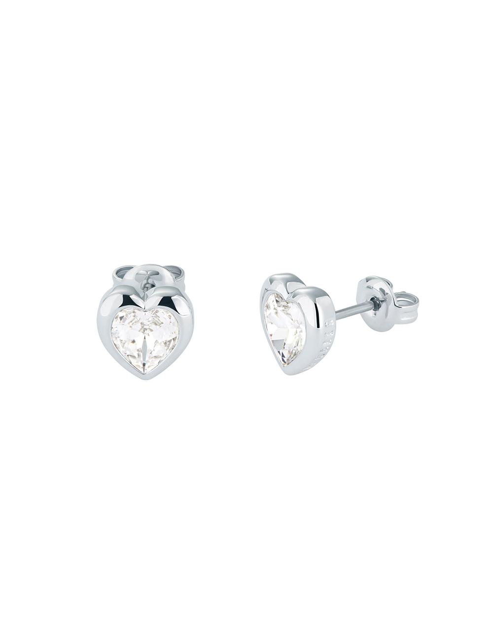 Ted Baker HAN - Solitaire Crystal Heart Stud Ohrringe Damen Silber | TFJLG-1472