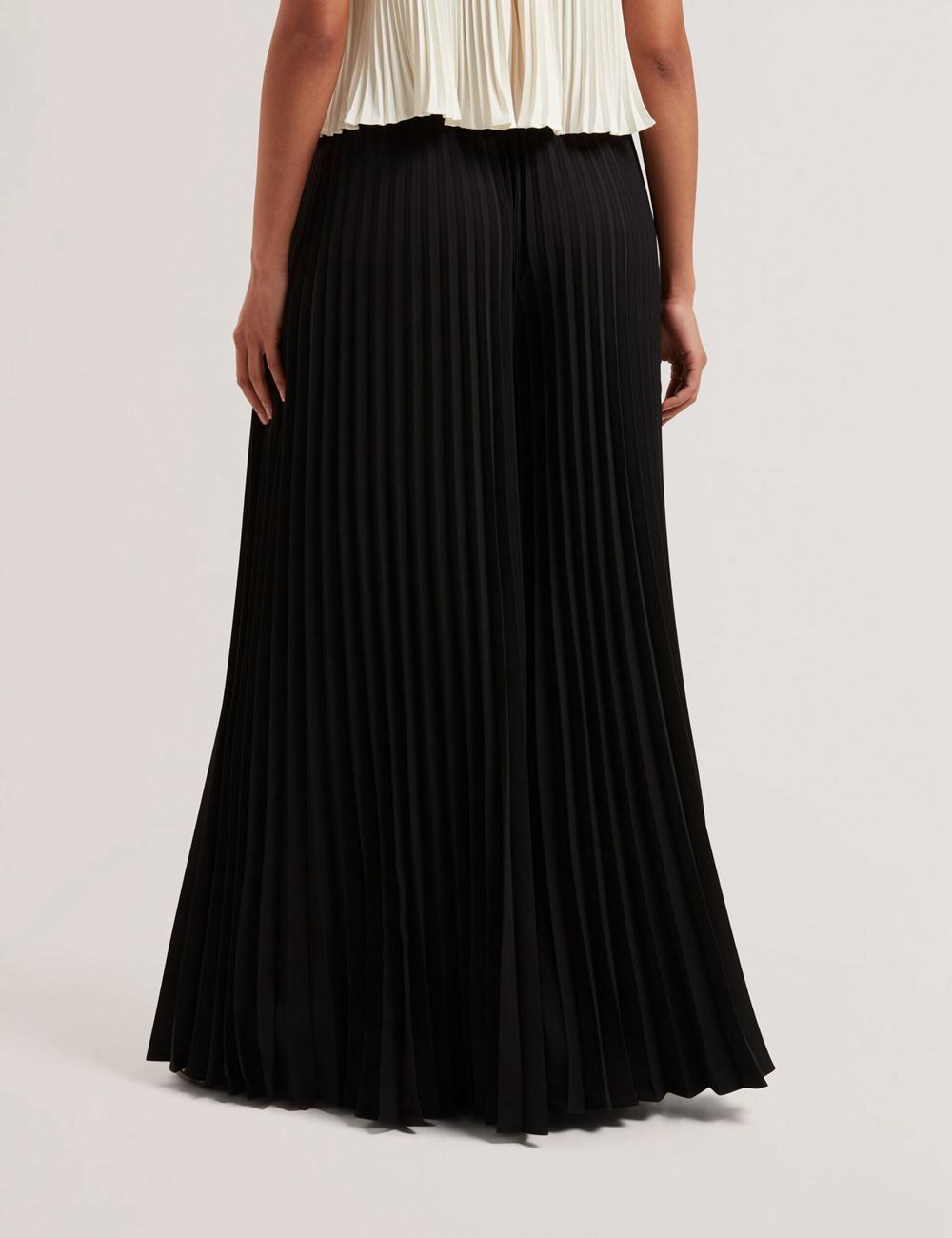 Ted Baker HARYX - Pleated Wide Leg Palazzo Hosen Damen Schwarz | PELZM-9326