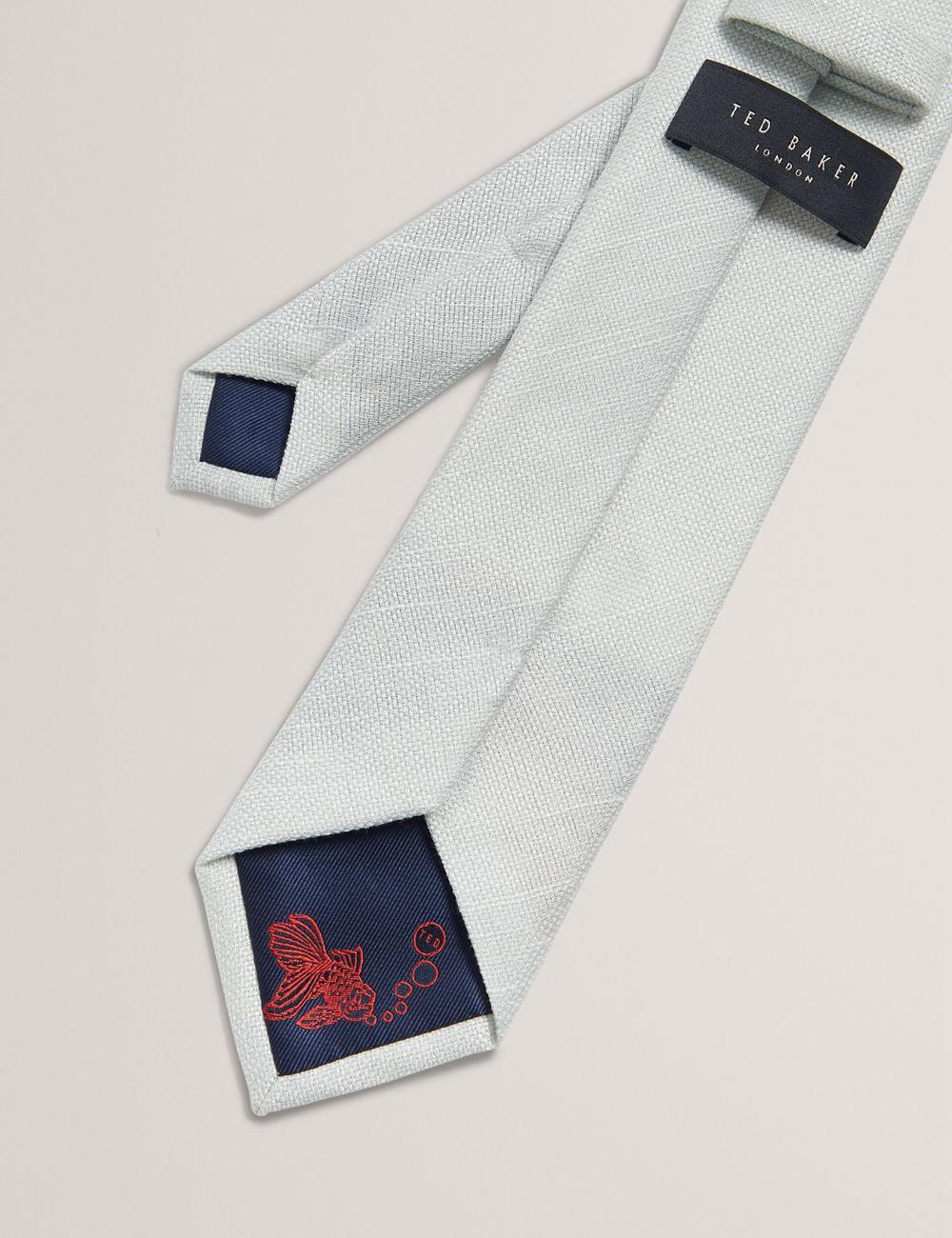 Ted Baker HAWKWEL - Linen Blend Woven Texture Krawatten Herren Grün | FVJXB-0439