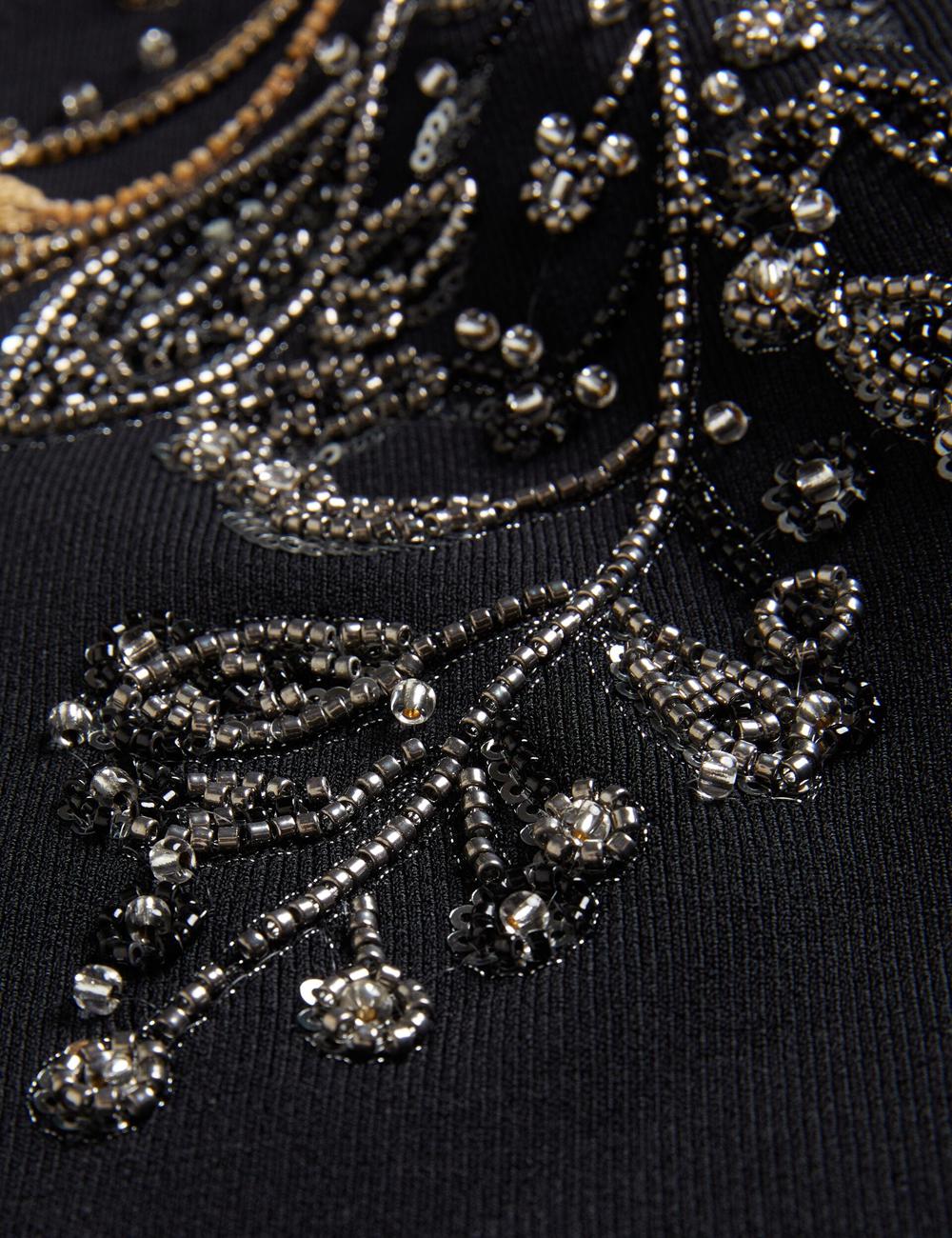 Ted Baker HEATHRR - One Shoulder Embellished Detail Oberteile Damen Schwarz | NQDUI-3608