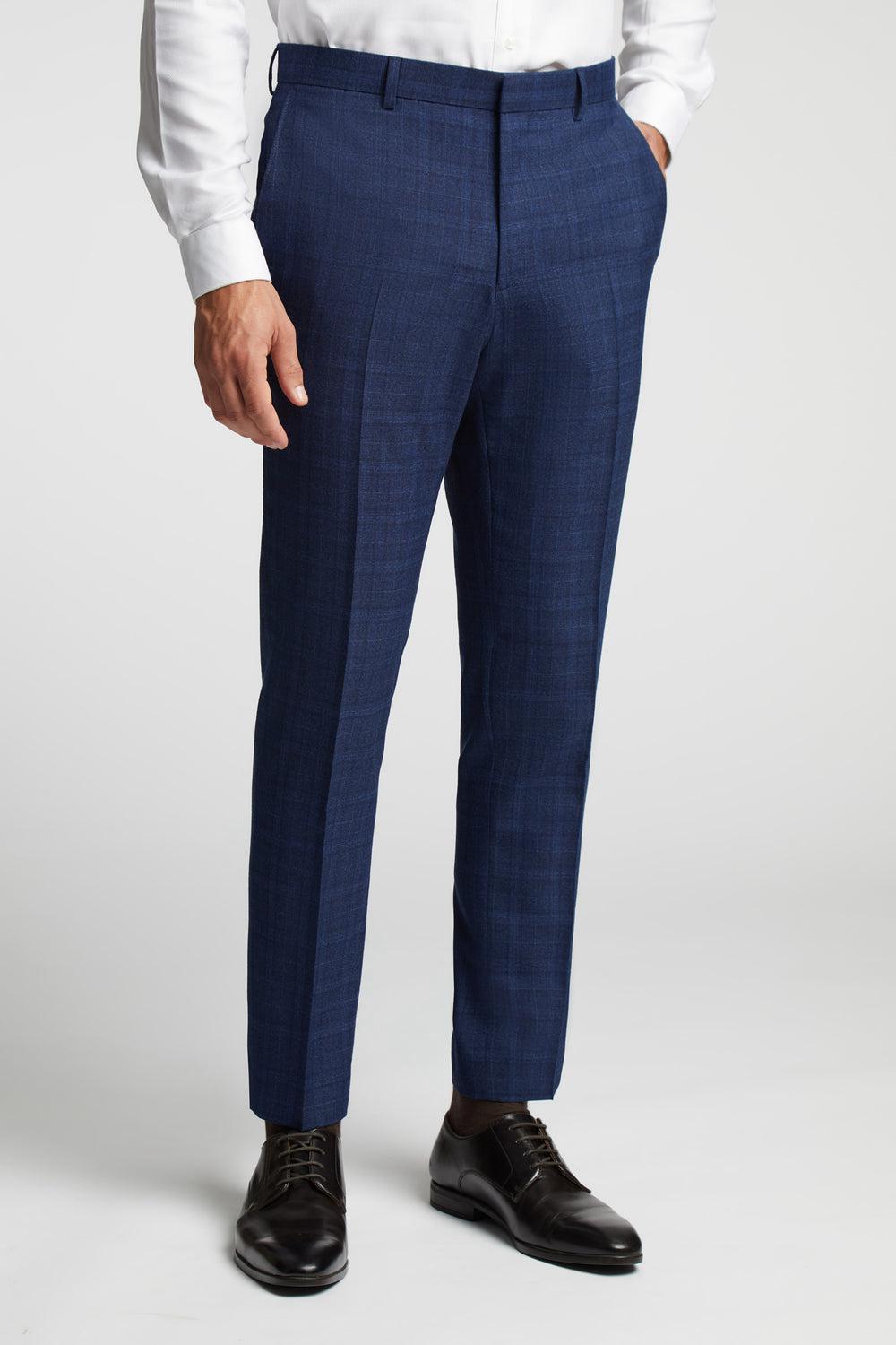 Ted Baker HOYLETS - Soft Check Slim Fit Suit Hosen Herren Navy | IUHQP-3714