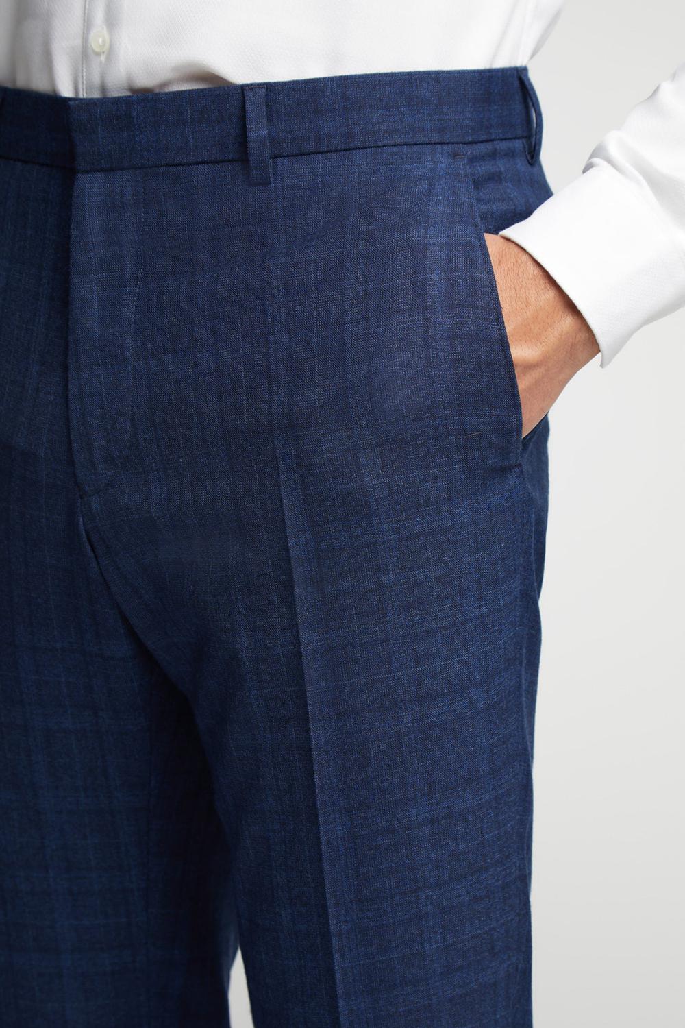 Ted Baker HOYLETS - Soft Check Slim Fit Suit Hosen Herren Navy | IUHQP-3714