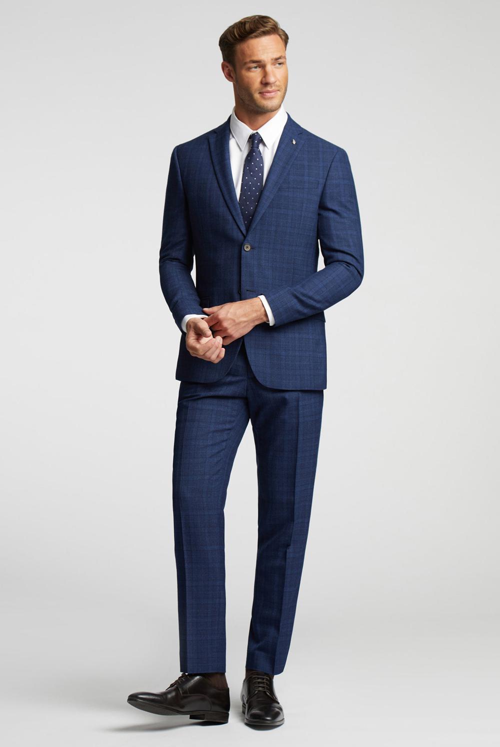 Ted Baker HOYLETS - Soft Check Slim Fit Suit Hosen Herren Navy | IUHQP-3714