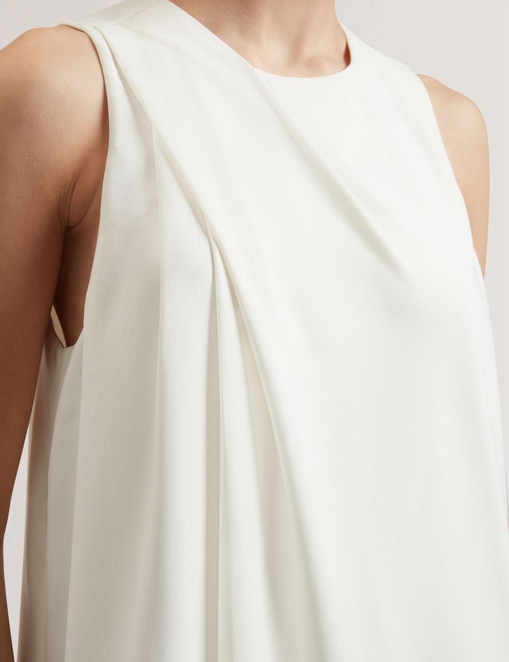 Ted Baker ICANA - Draped Front Asymmetric Sleeveless Oberteile Damen Ivory | FPACK-3942