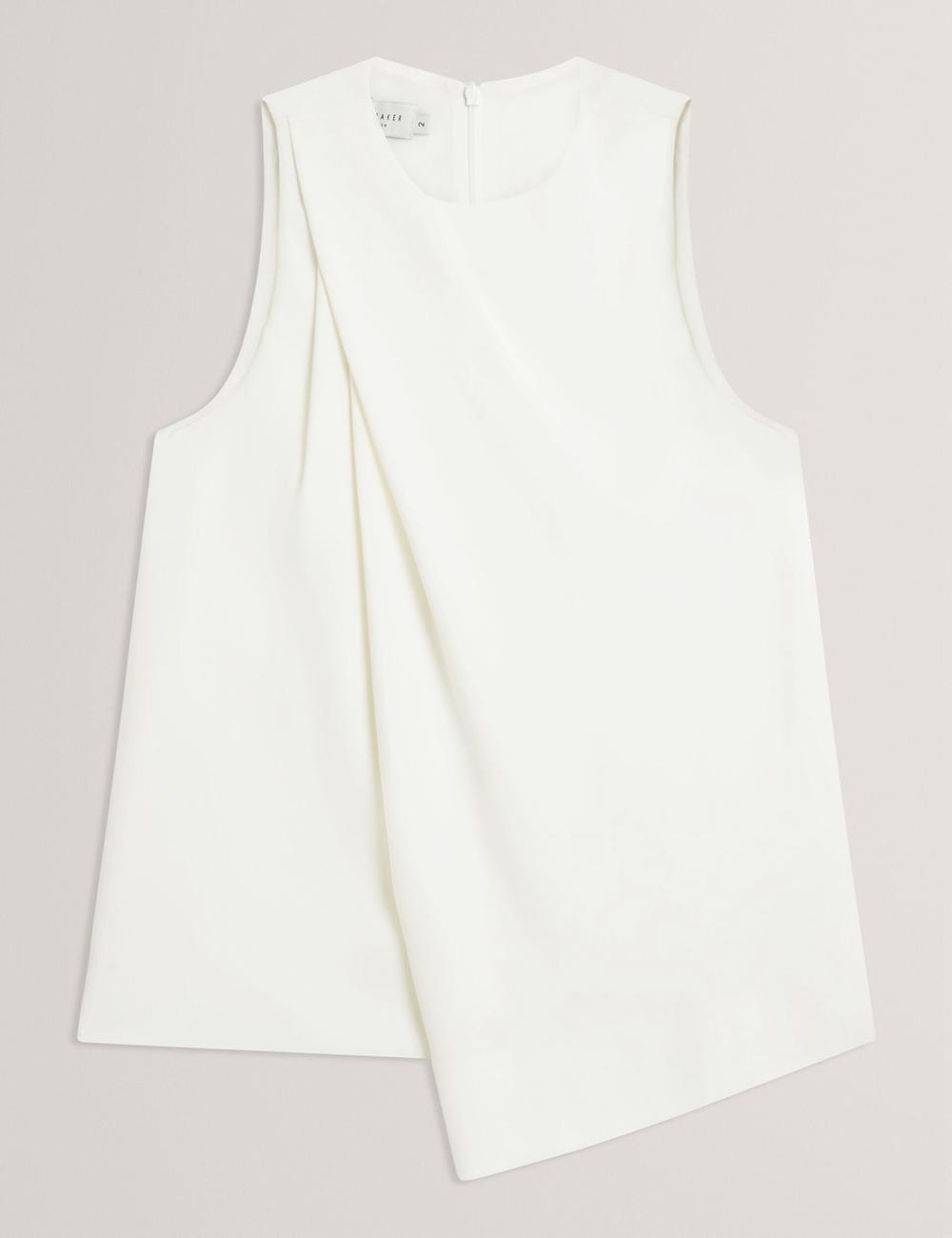 Ted Baker ICANA - Draped Front Asymmetric Sleeveless Oberteile Damen Ivory | FPACK-3942