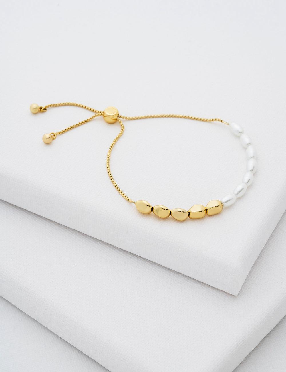 Ted Baker INELA - Island Pearl Bead Adjustable Armbänder Damen Gold | NJEQU-7345