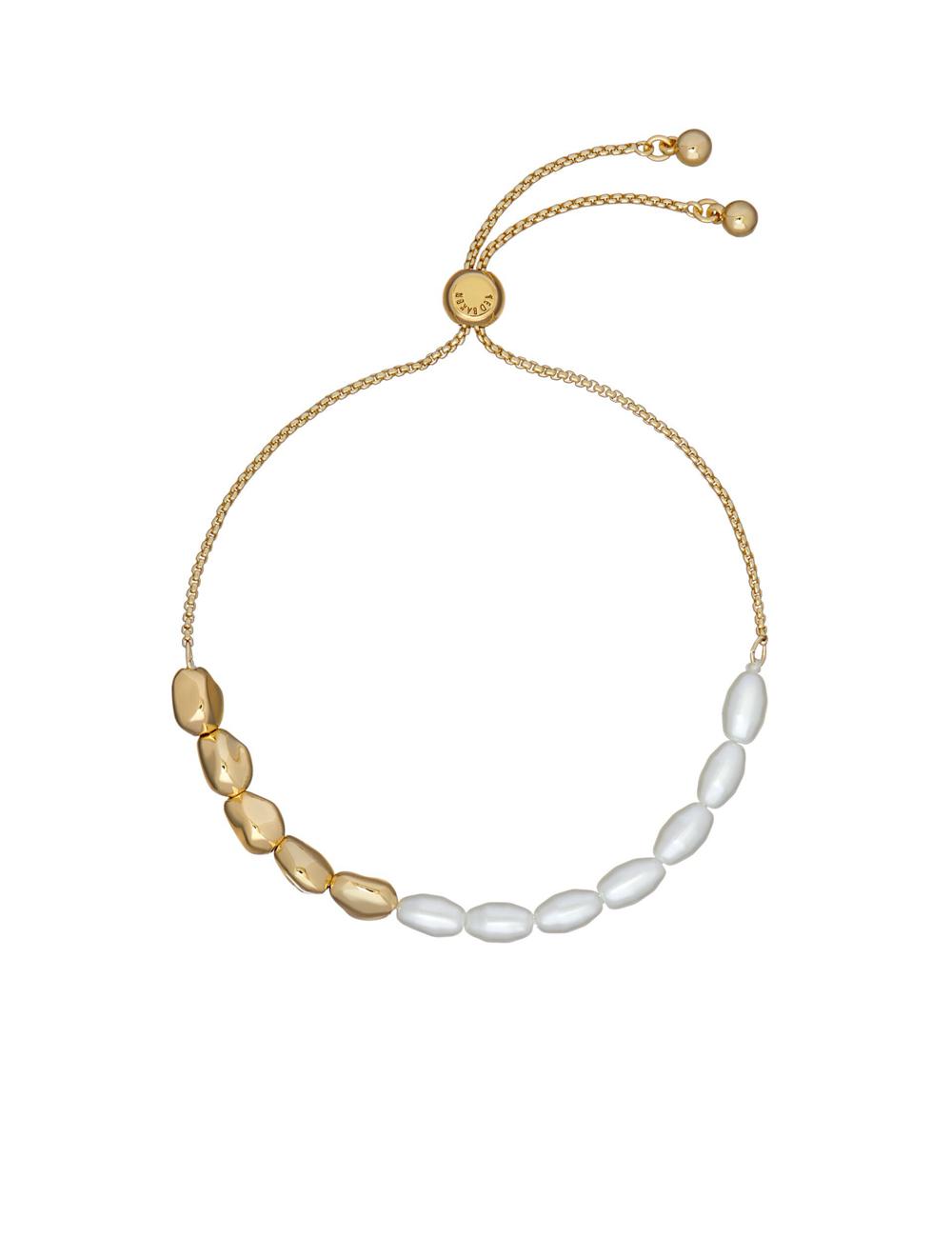 Ted Baker INELA - Island Pearl Bead Adjustable Armbänder Damen Gold | NJEQU-7345