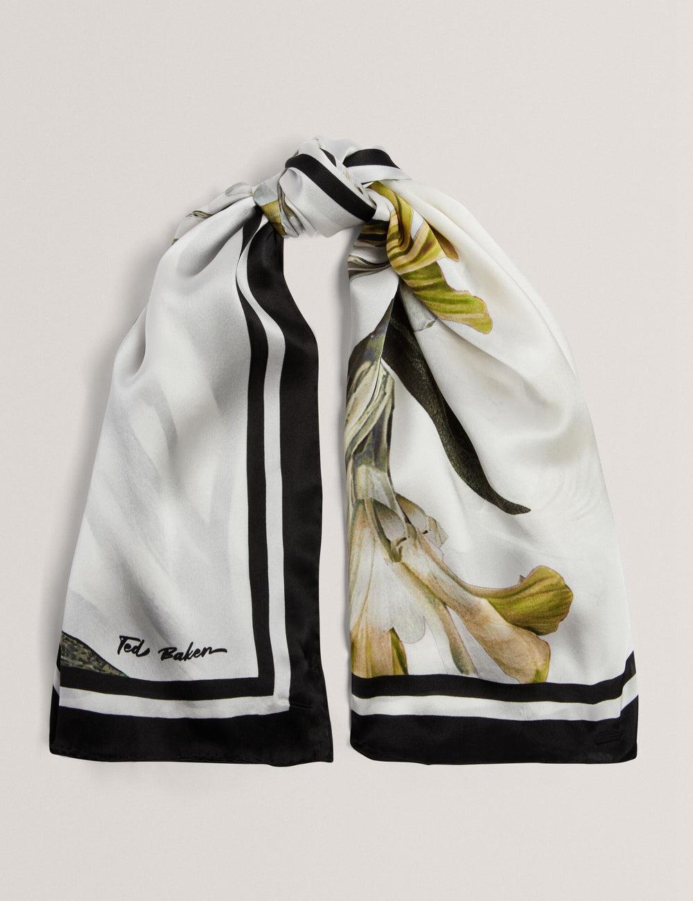 Ted Baker IRISSI - Floral Graphic Print Square Silk Schals Damen Ecru | RCHZX-7491