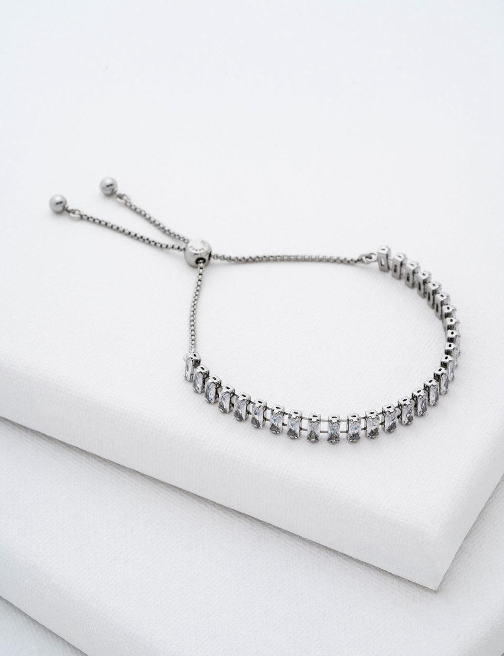 Ted Baker ISABELA - Baguette Crystal Adjustable Armbänder Damen Silber | OYLUG-9546