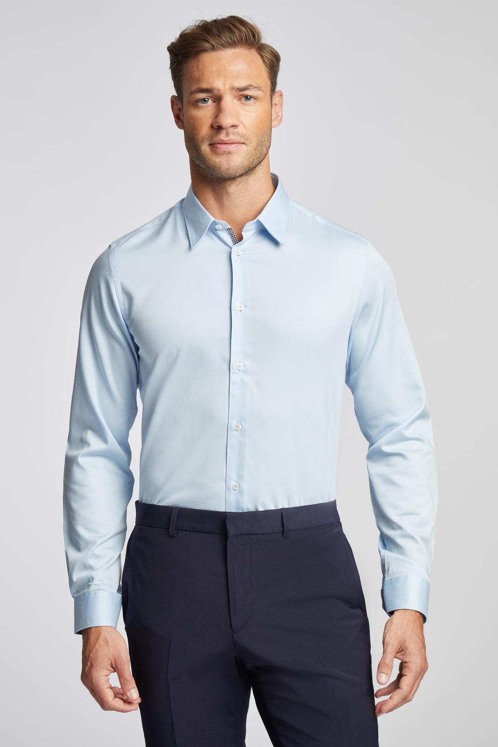 Ted Baker ISLA - Slim Fit Pure Cotton Hemd Herren Blau | RIZUO-9750
