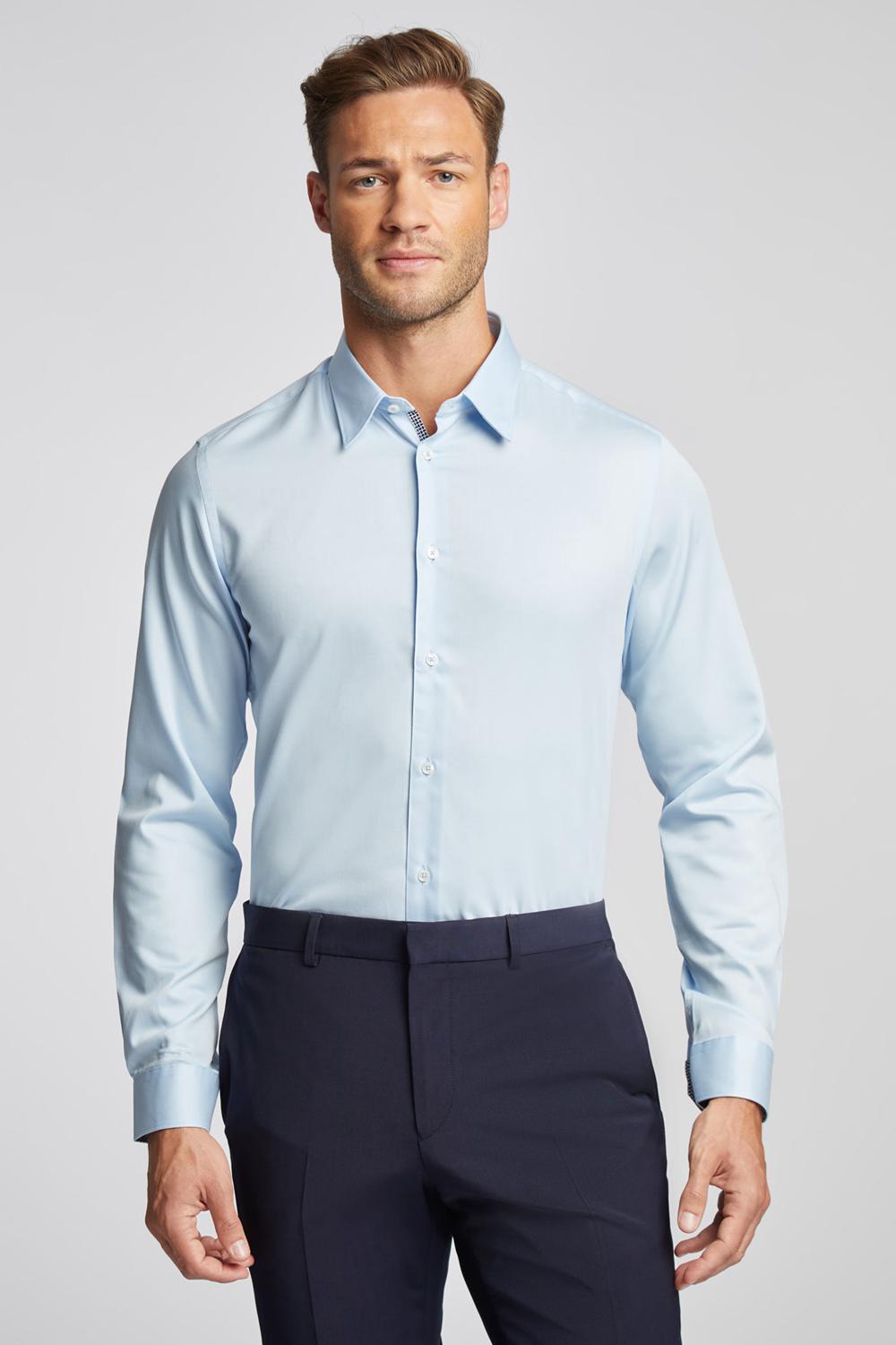 Ted Baker ISLA - Slim Fit Pure Cotton Hemd Herren Blau | RIZUO-9750