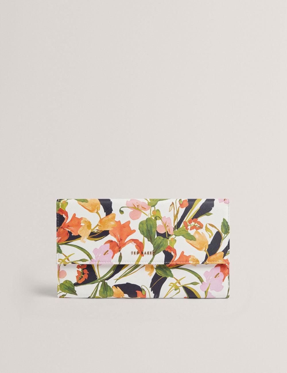 Ted Baker JACIIIE - Floral Print Faux Leather Travel Geldbörse Damen Weiß | YMRXO-2560