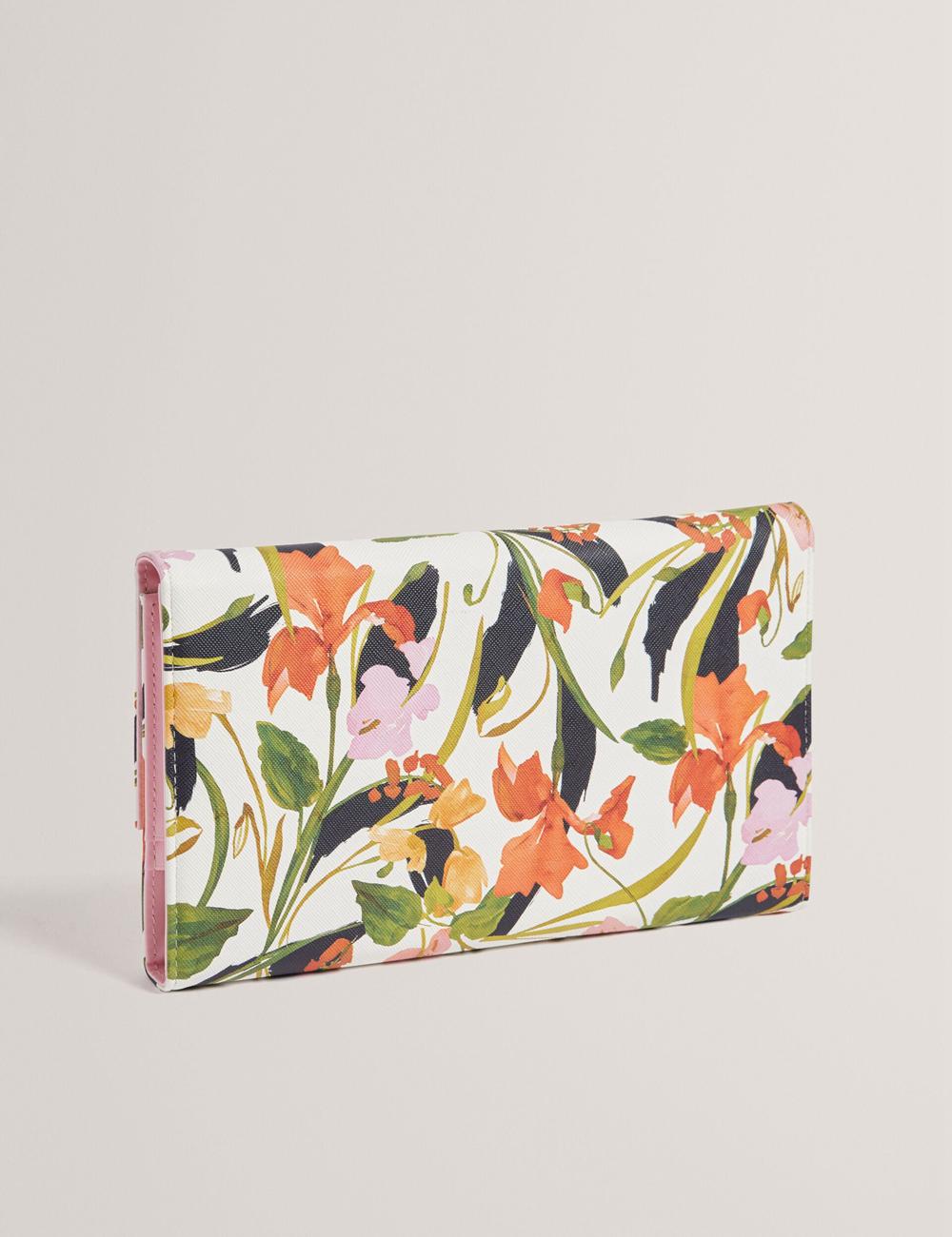 Ted Baker JACIIIE - Floral Print Faux Leather Travel Geldbörse Damen Weiß | YMRXO-2560
