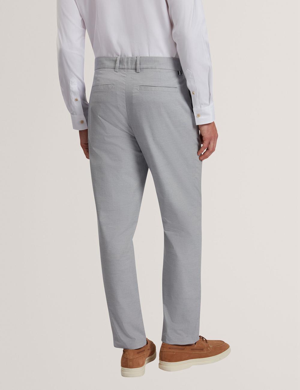 Ted Baker JACKUS - Regular Fit Cotton Blend Chino Hosen Herren Navy | JWREZ-0749