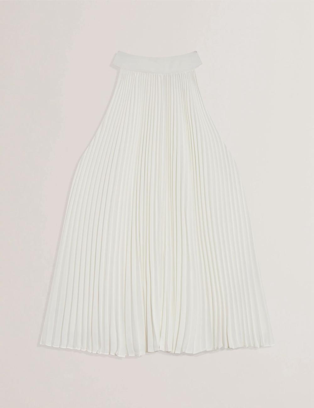 Ted Baker JAMAYA - High Halter Neck Pleated Sleeveless Oberteile Damen Ivory | MVFLU-2457