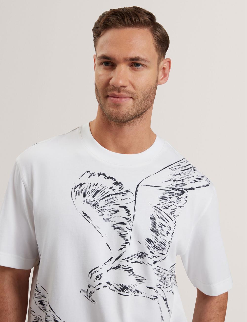 Ted Baker JAMESIO - Short Sleeve Graphic Seagull T-shirts Herren Weiß | RSCOL-9052