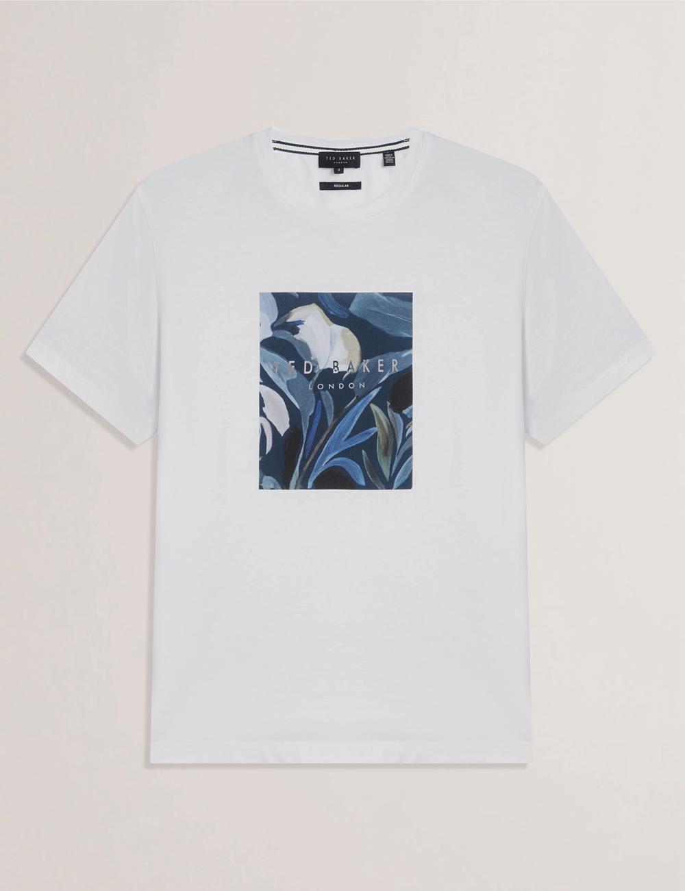 Ted Baker JUSTINO - Branded Box Print Graphic Cotton T-shirts Herren Weiß | MEOAJ-7549