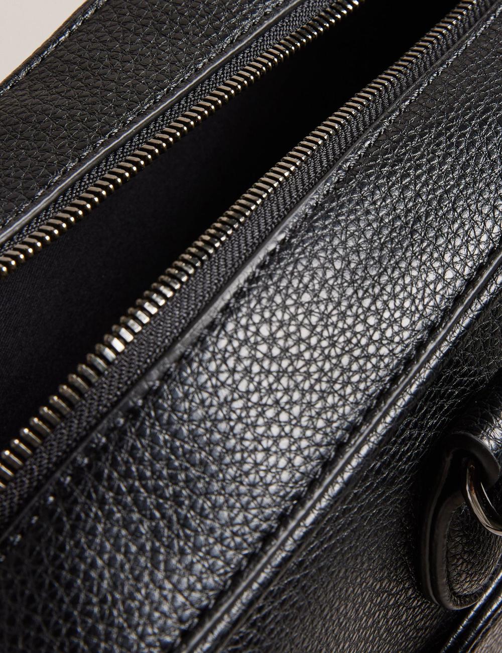 Ted Baker KADEN - Branded Webbing PU Leather Document Schultertasche Herren Schwarz | MYLPW-6801