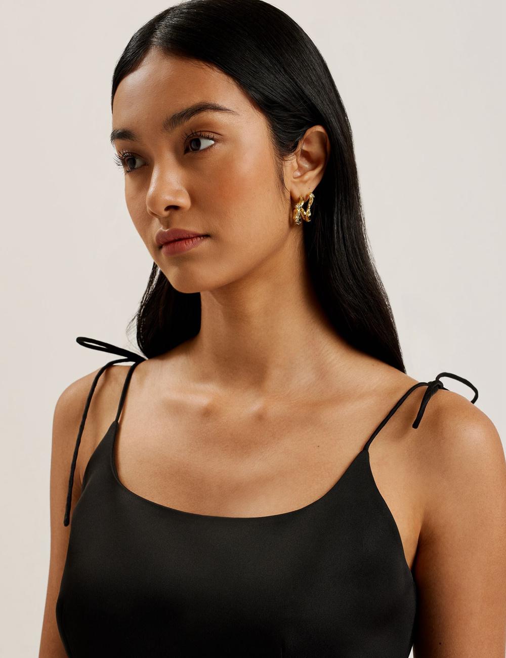 Ted Baker KAVALA - Strap Square Neck Minikleid Damen Schwarz | HEYQM-2803