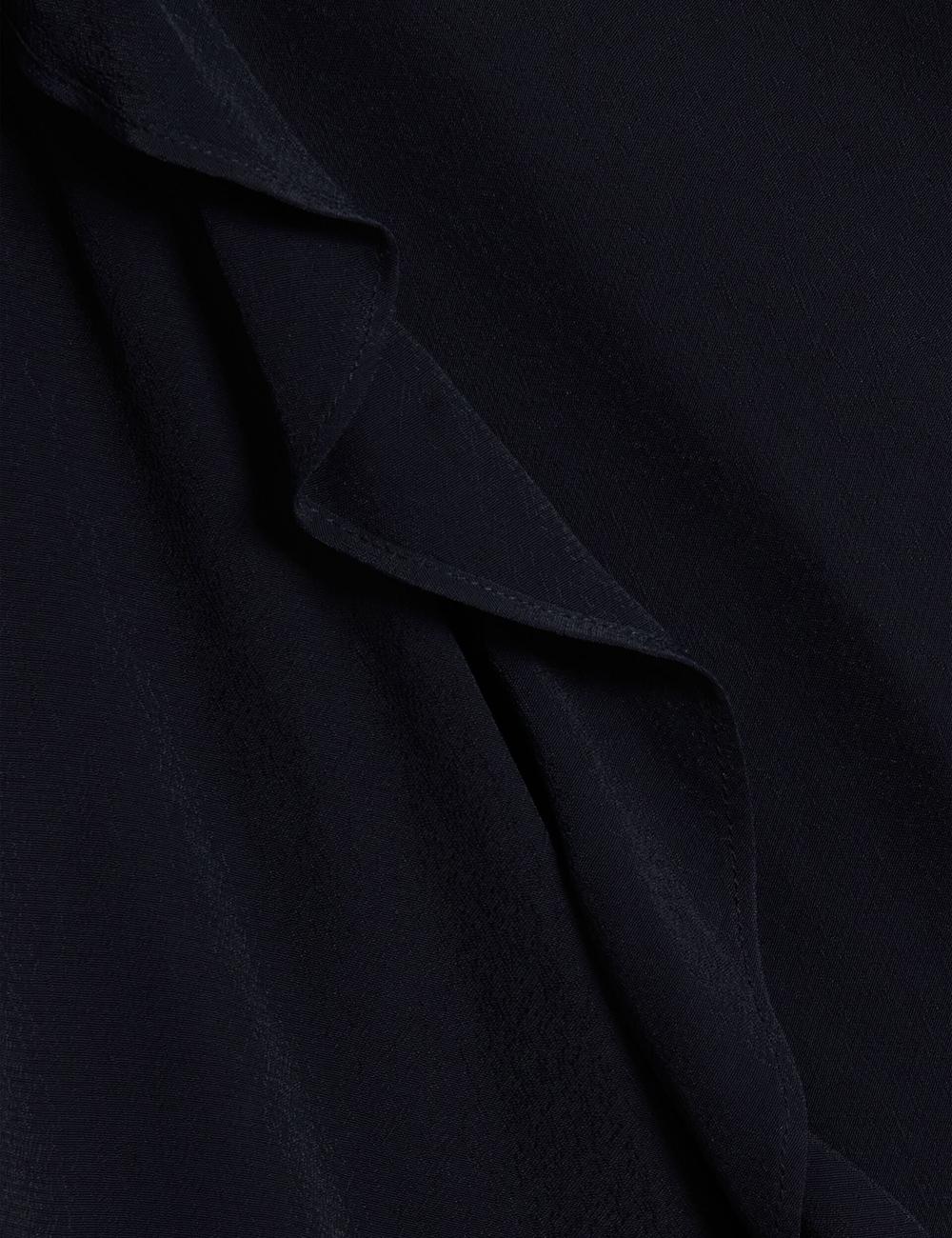 Ted Baker KAYFA - Waterfall Ruffle Trim Long Sleeve Bluse Damen Navy | NMOIW-0534